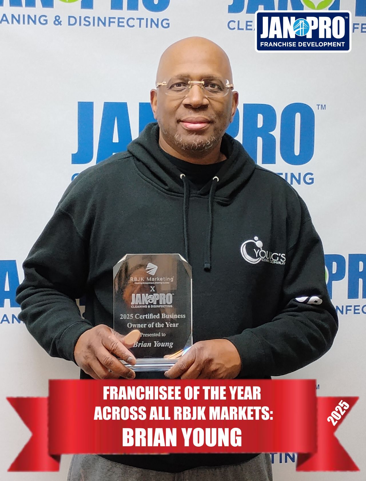 Brian Young — recognized Certified Business Owner of the Year for excellence in commercial cleaning